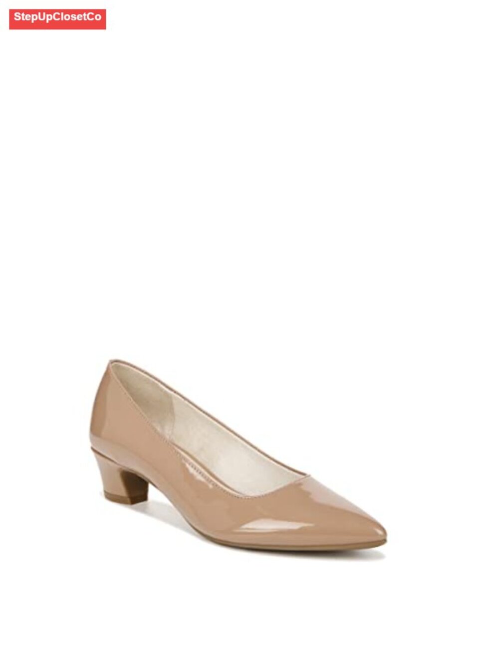 Women's Pointed Toe Block Heel Pumps Faux Leather Slip-On Dress Shoes